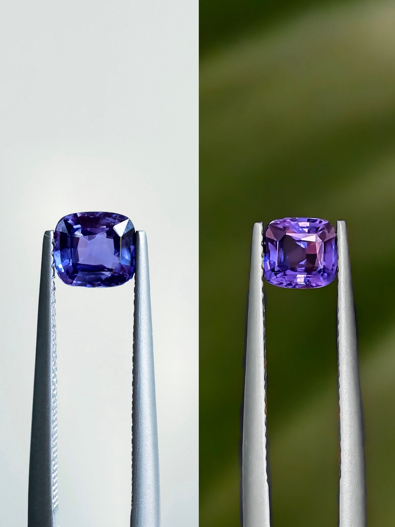 1.04ct Violetish Blue Color Change Sapphire from Sri Lanka (Ceylon)