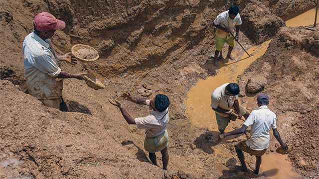 Sapphire mine in Sri Lanka